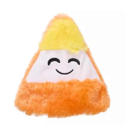 Product Thrills & Chills Flattie Candy Corn Dog Toy with Squeaker & Crinkly Sounds