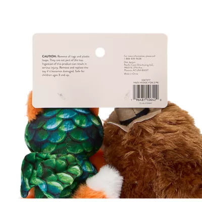 Product Thrills & Chills® Squeaker Hedgehog & Fox Plush Dog Toys - 2 PK