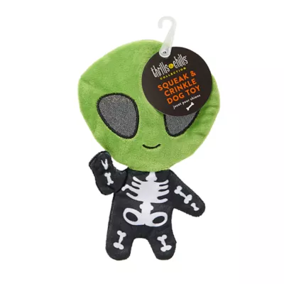 Product Thrills & Chills® Flattie Alien Dog Toy with Squeaker & Crinkly Sounds