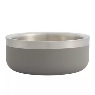 Product Full Cheeks™ Small Pet Grey Insulated Stainless Steel Food Bowl