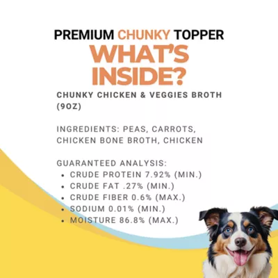 Product TOPZ Chunky Bone Broth Dog Food Topper - Chicken & Veggies
