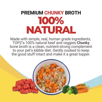 Product TOPZ Chunky Bone Broth Dog Food Topper - Beef & Veggies