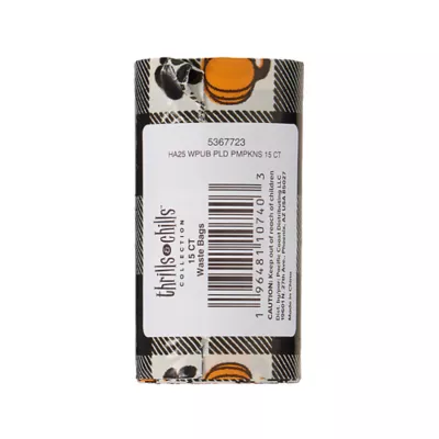 Product Thrills & Chills® Halloween Waste Pick Up Bags, Pumpkins, 15 Count