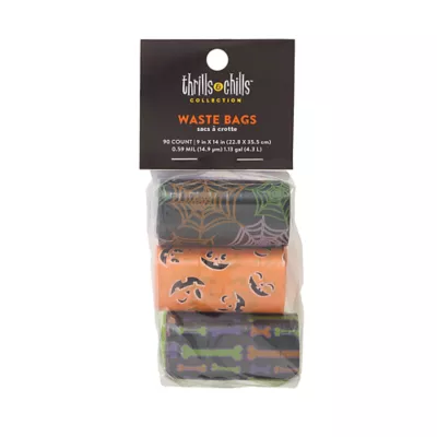 Product Thrills & Chills® Halloween Waste Pick Up Bags, Multi Print, 90 Count