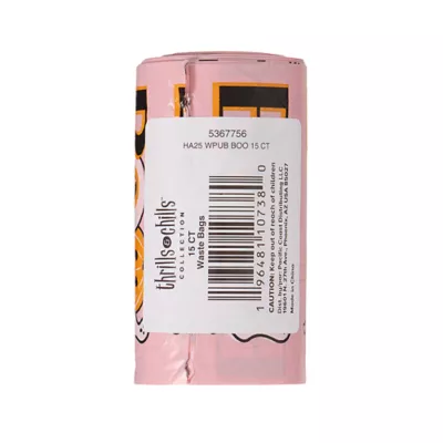 Product Thrills & Chills® Halloween Waste Pick Up Bags, Boo, 15 Count