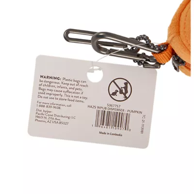 Product Thrills & Chills® Pumpkin Waste Pickup Bag Dispenser, 15 Pickup Bags Included