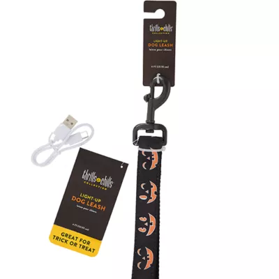 Product Thrills & Chills® LED Black Pumpkin Dog Leash 4' x 1"