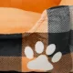 Product Thrills & Chills® Orange Plaid Spooky Cuddler Dog Bed - Black, Gray & Orange