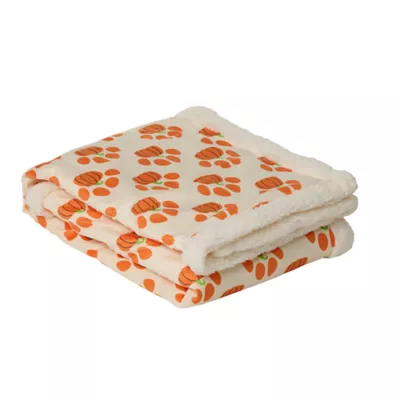 Product Thrills & Chills® Pumpkin Paws Cozy Throw Pet Blanket