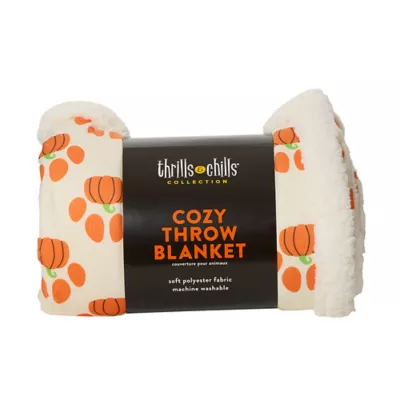 Product Thrills & Chills® Pumpkin Paws Cozy Throw Pet Blanket
