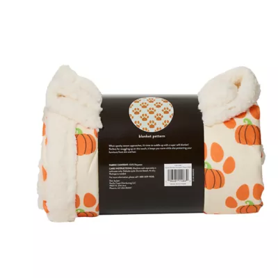 Product Thrills & Chills® Pumpkin Paws Cozy Throw Pet Blanket