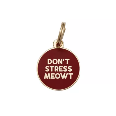 Product Two Tails Pet Company 'Don't Stress Meowt' Pet ID Tag