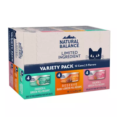 Product Natural Balance Limited Ingredient Wet Cat Food - Pate Variety Pack, 12 ct