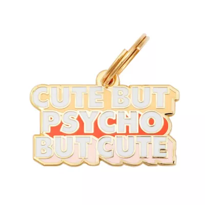 Product Two Tails Pet Company 'Cute But Psycho' Pet ID Tag