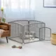 Product IRIS, 24-inch Exercise 4-Panel Pet Playpen with Door, Silver