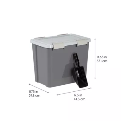 Product IRIS, 30 Lbs. Airtight Pet Food Container - Dog & Cat Food Storage Bin with Scoop