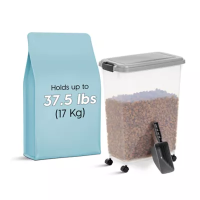 Product IRIS, 37.5 Lbs. Airtight Pet Food Container - Dog & Cat Food Storage Bin with Scoop