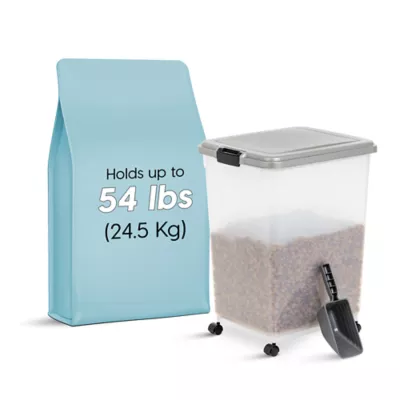 Product IRIS, 54 Lbs. Airtight Pet Food Container - Dog & Cat Food Storage Bin with Scoop