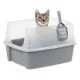 Product IRIS, Open Top Cat Litter Tray with Scoop and Scatter Shield, Cat Litter Pan, Gray