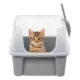 Product IRIS, Open Top Cat Litter Tray with Scoop and Scatter Shield, Cat Litter Pan, Gray