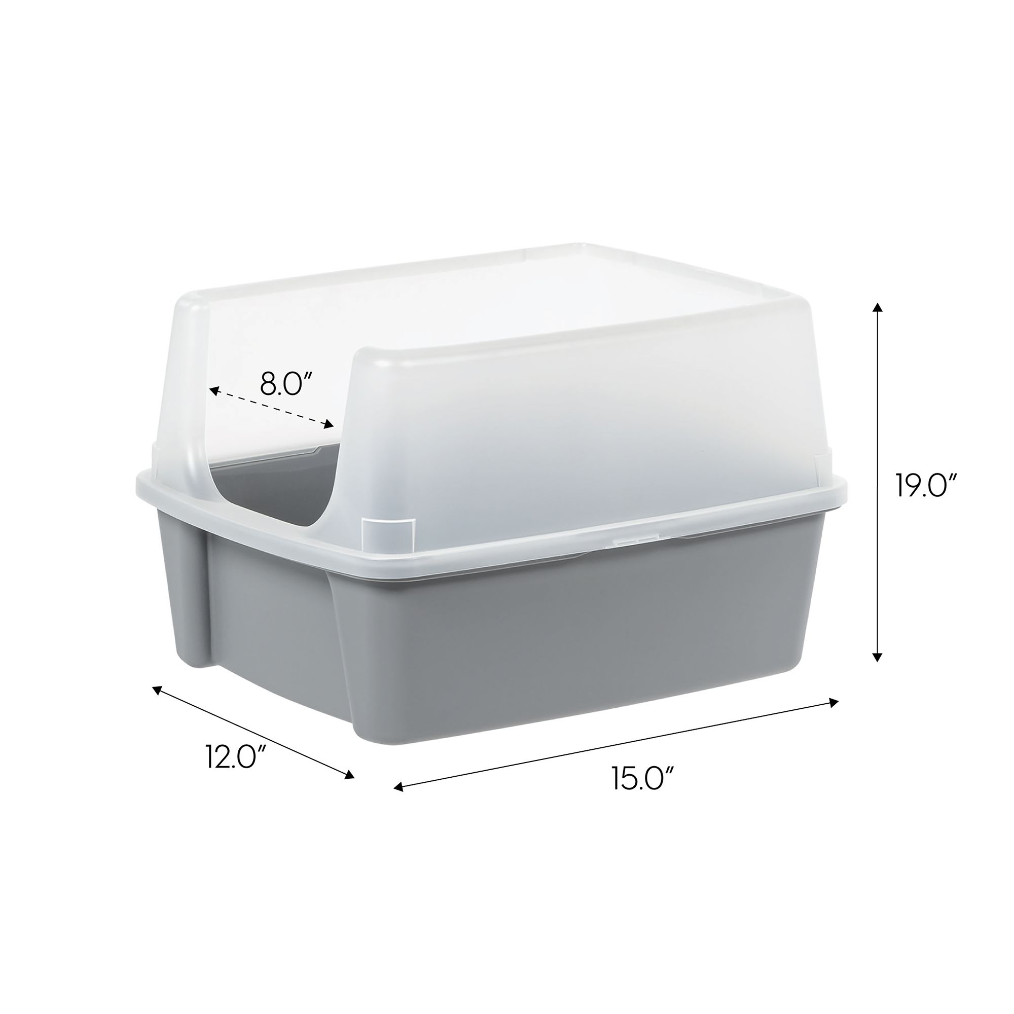 IRIS, Open Top Cat Litter Tray with Scoop and Scatter Shield, Cat