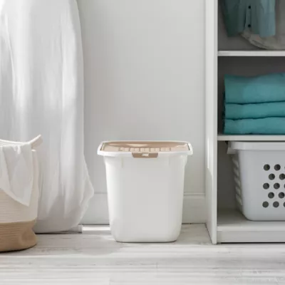 Product IRIS, Large Top Entry Cat Litter Box - Litter Catching Lid Enclosure, White/Beige
