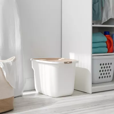 Product IRIS, Large Top Entry Cat Litter Box - Litter Catching Lid Enclosure, White/Beige