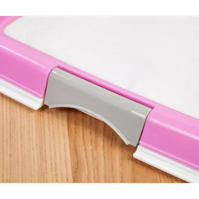 Product IRIS, Puppy Pee Pad Holder for Dog Potty Training, Holds Pads 19.33" L x 16.53" W x 1.18" H Pink