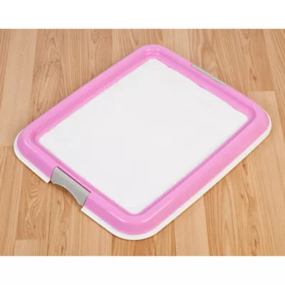 Product IRIS, Puppy Pee Pad Holder for Dog Potty Training, Holds Pads 19.33" L x 16.53" W x 1.18" H Pink