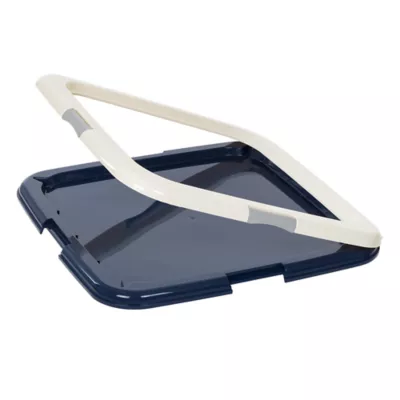 Product IRIS USA Puppy Pee Pad Holder for Dog Potty Training, Holds Pads 23" L x 22.75" W x 1.37" H, Blue