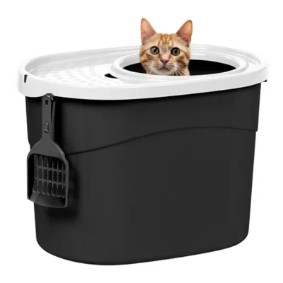 Product IRIS, Large Top Entry Cat Litter Box with Litter Catching Lid & Scoop - Enclosed Design