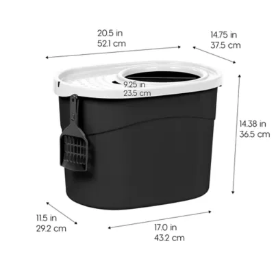 Product IRIS, Large Top Entry Cat Litter Box with Litter Catching Lid & Scoop - Enclosed Design