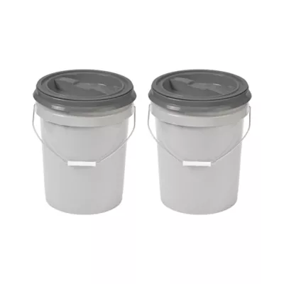 Product Mighty Tuff 5-Gallon Pet Food Storage Container Bucket w/Lid 2-Pack
