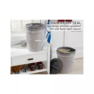 Product Mighty Tuff 5-Gallon Pet Food Storage Container Bucket w/Lid 2-Pack