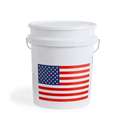 Product United Solutions 5-Gallon Haeavy Duty Plastic Bucket USA Flag 2-Pack