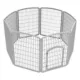 Product IRIS, 34-inch Exercise 8-Panel Pet Playpen with Door, Silver