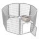 Product IRIS, 34-inch Exercise 8-Panel Pet Playpen with Door, Silver