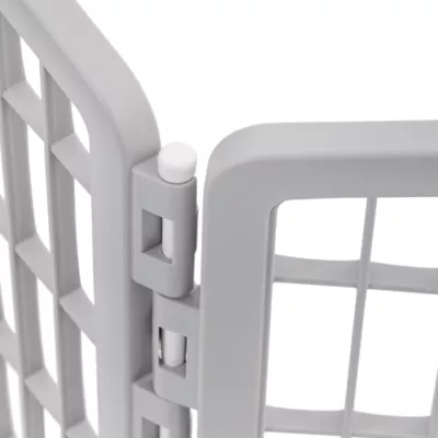 Product IRIS, 34-inch Exercise 8-Panel Pet Playpen with Door, Silver