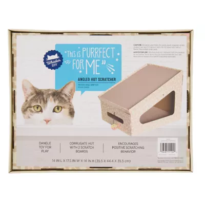 Product Whisker City® Cheetah Angled Hut Cat Scratcher