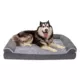 Product FurHaven Two-Tone Faux Fur and Suede Orthopedic Sofa Dog Bed - Stone Gray