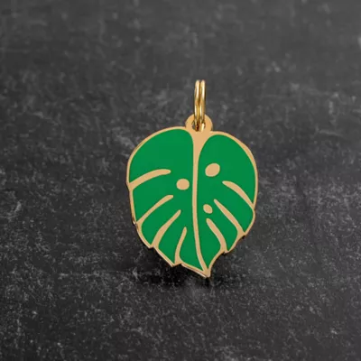 Product Two Tails Pet Company 'Monstera Leaf' Pet ID Tag