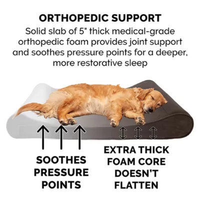 Product FurHaven Microvelvet Orthopedic Luxe Lounger Dog Bed - Espresso