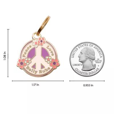 Product Two Tails Pet Company 'Peace, Love, and Belly Rubs' Pet ID Tag