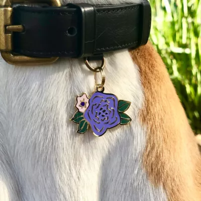 Product Two Tails Pet Company 'Wild Flower' Pet ID Tag