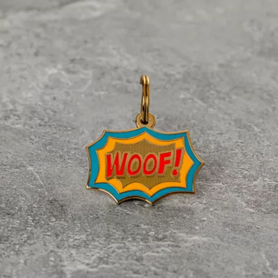 Product Two Tails Pet Company Woof! Pet ID Tag
