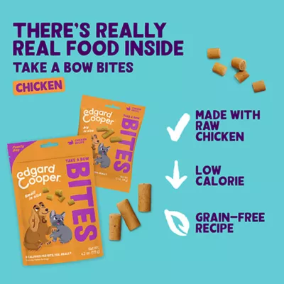 Product Edgard & Cooper Take A Bow Small Bites Dog Training Treats - Chicken