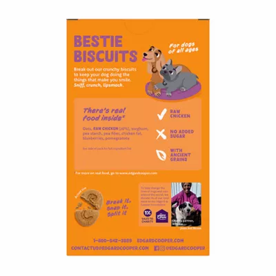 Product Edgard & Cooper Bestie Biscuits Crunchy Dog Treats - Chicken, 14.1 oz