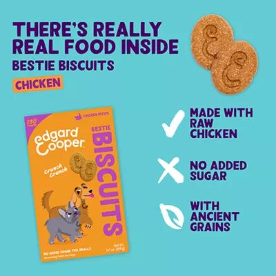 Product Edgard & Cooper Bestie Biscuits Crunchy Dog Treats - Chicken, 14.1 oz