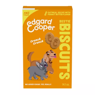 Product Edgard & Cooper Bestie Biscuits Crunchy Dog Treats - Oatmeal with Peanut Butter Flavor, 14.1 oz