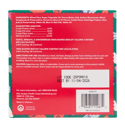 Product Merry and Bright Santa Present Decorated Biscuit Dog Treat 4.65 OZ